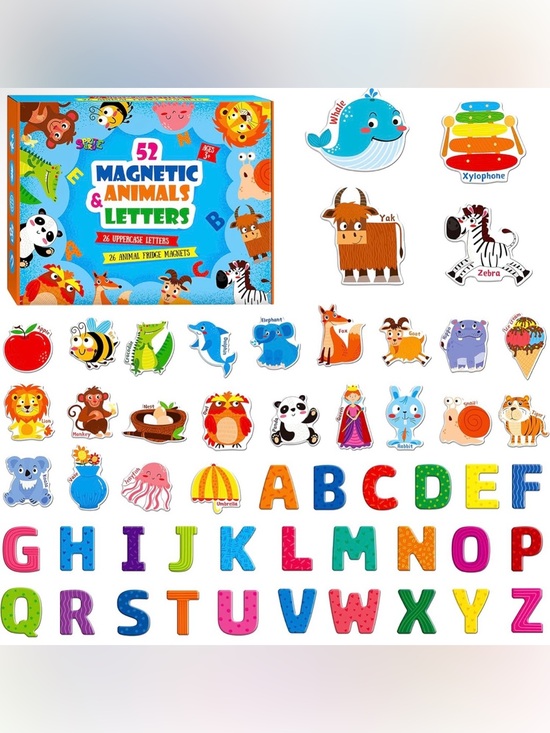 Other - Magnetic Animals & Letters Set - Colorful Alphabet Magnets for Kids